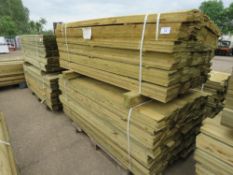 2X PACKS OF FEATHER EDGE TIMBER FENCE CLADDING, 1.8METRES LENGTH APPROX
