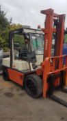 NISSAN 3 TONNE RATED DIESEL FORKLIFT TRUCK, 4METRE LIFT HEIGHT. VENDORS COMMENTS: THIS IS NOT A