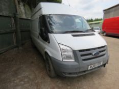 FORD TRANSIT 115 T350 HIGHTOP PANNEL VAN REG: WJ61 VSK, NON RUNNER SOLD AS SPARES OR REPAIR