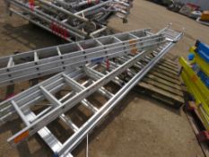 3X ASSORTED ALUMINIUM MULTISECTION LADDERS