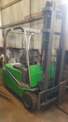 CESAB 2 TONNE RATED BATTERY FORKLIFT TRUCK, FULL FREE LIFT DOUBLE MAST WITH SIDE SHIFT. VENDORS