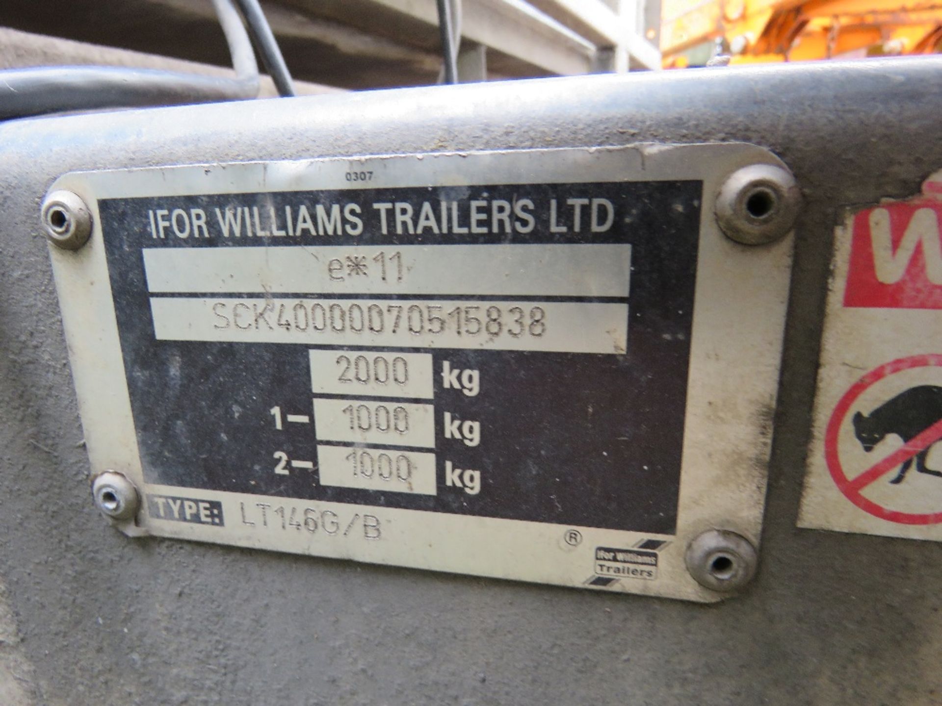 IFOR WILLIAMS TWIN AXEL, FULL WIDTH, RAMPED, BEAVERTAIL PLANT TRAILER, YEAR 2007, PR4EVIOUS LOCAL - Image 3 of 4