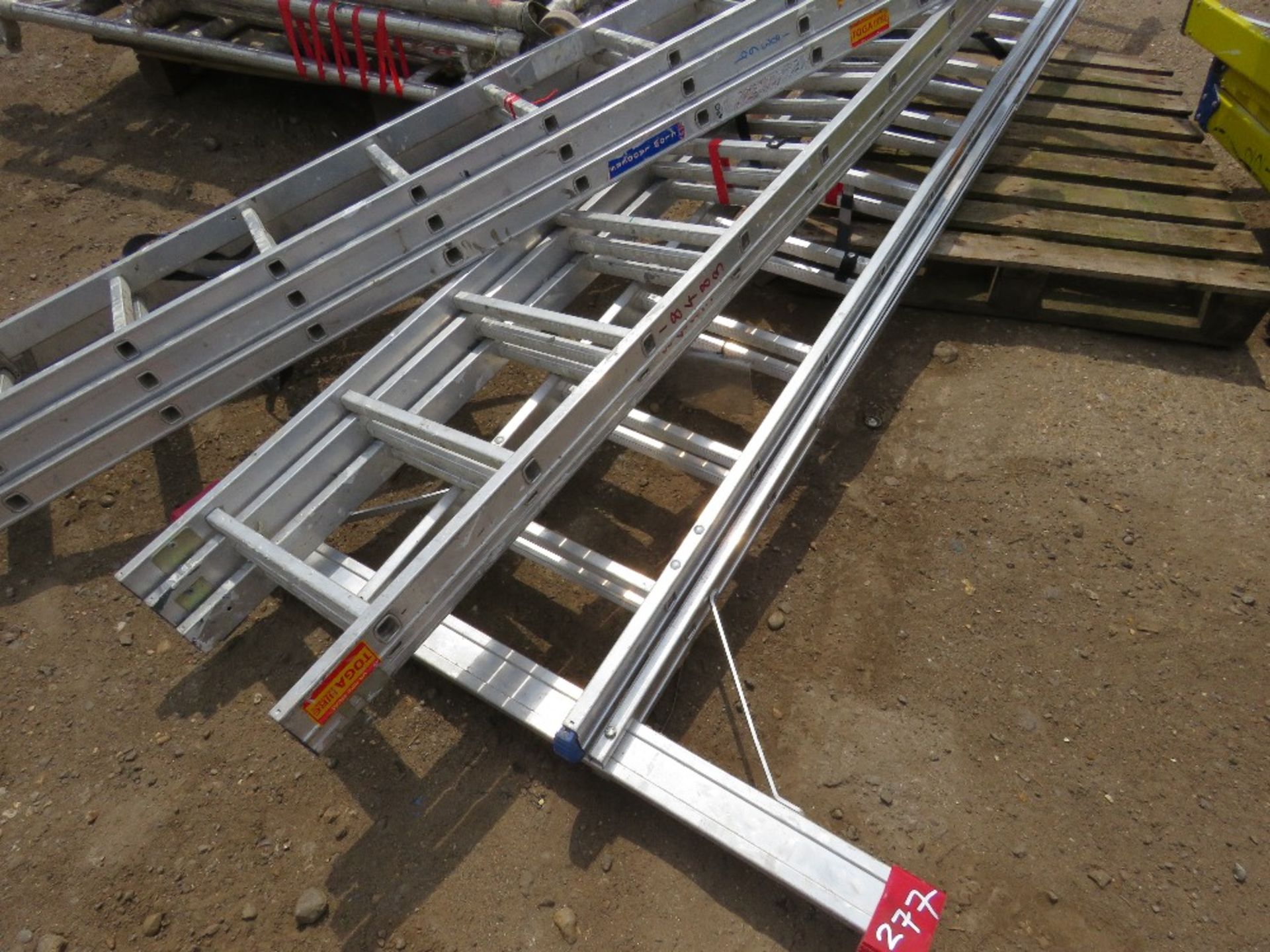 3X ASSORTED ALUMINIUM MULTISECTION LADDERS - Image 2 of 4