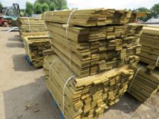 2 PACKS OF FEATHER EDGE TIMBER CLADDING, 10CM WIDE, 1.15M LENGTH