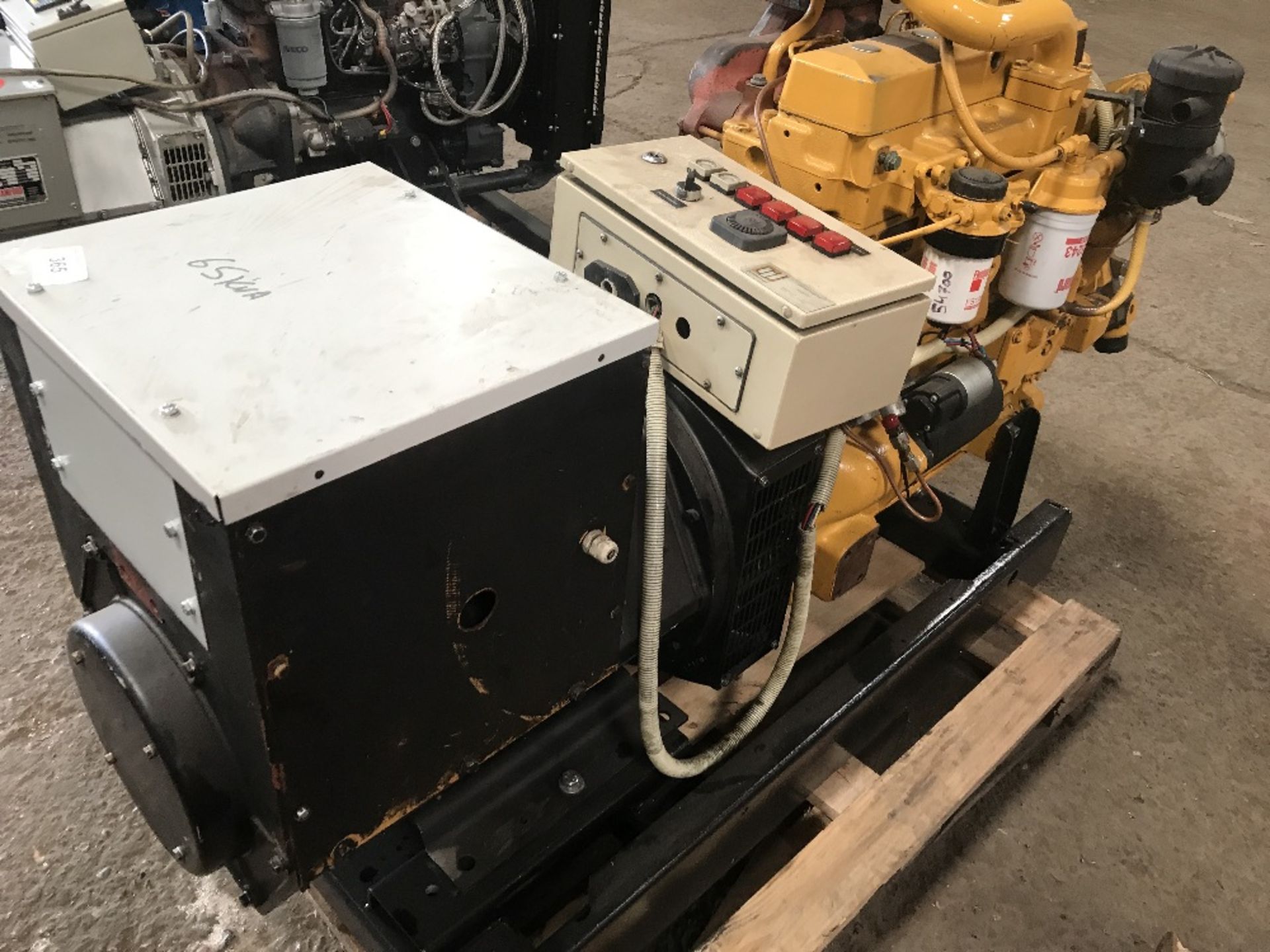 JOHN DEERE 65KVA GENERATOR ON SKID FRAME. RUNNING AND MAKING POWER WHEN RECENTLY REMOVED FROM