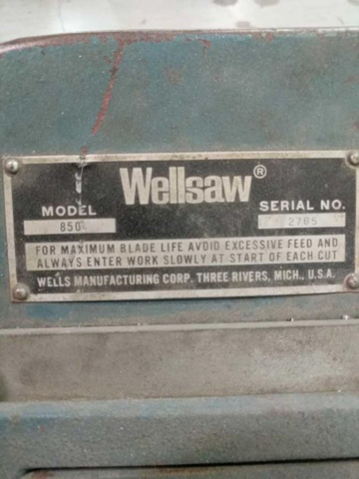 Wellsaw 850 Horizontal Bandsaw - Image 2 of 5