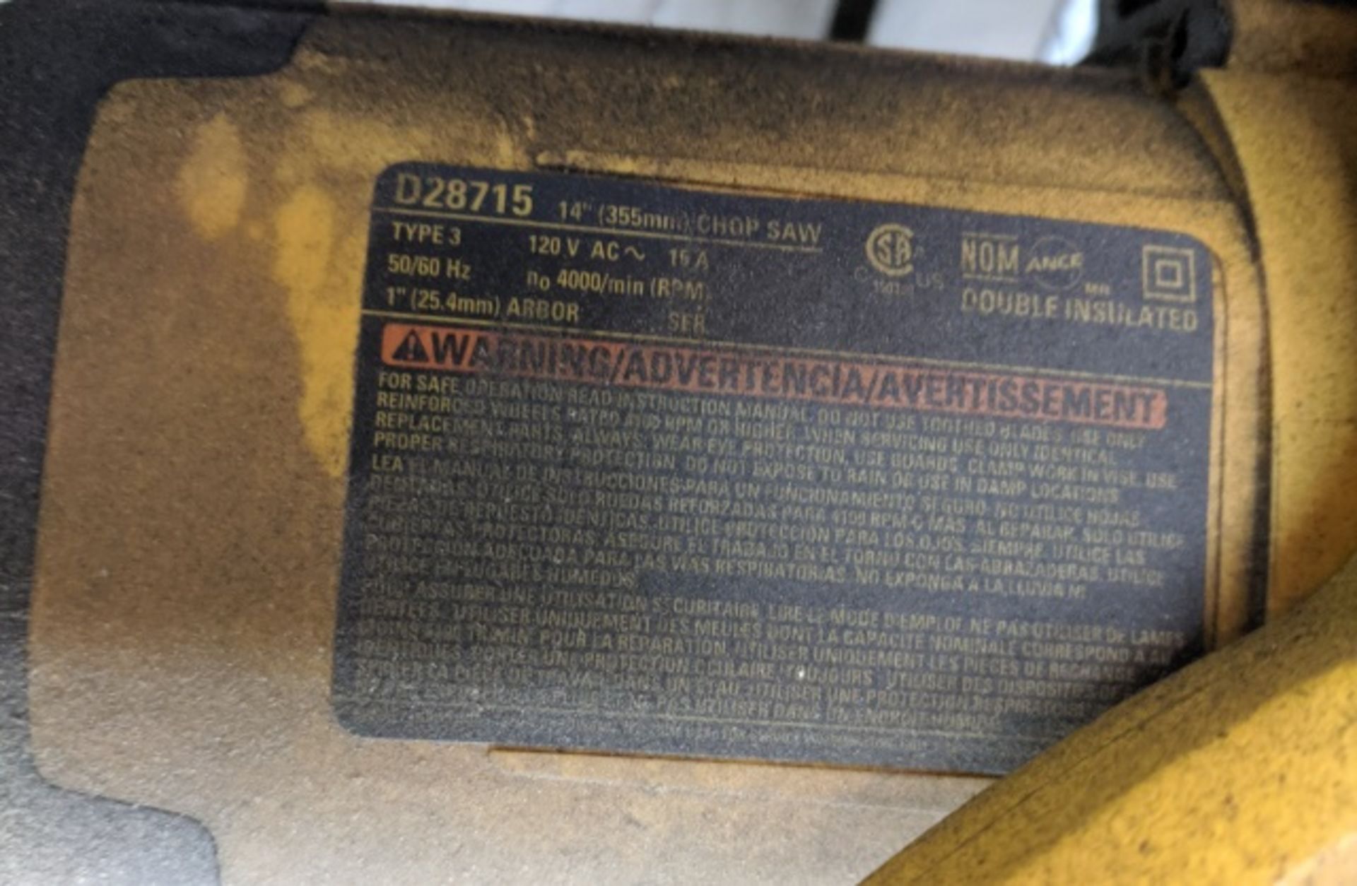 Dewalt D28715, 14" Chop Saw - Image 3 of 3