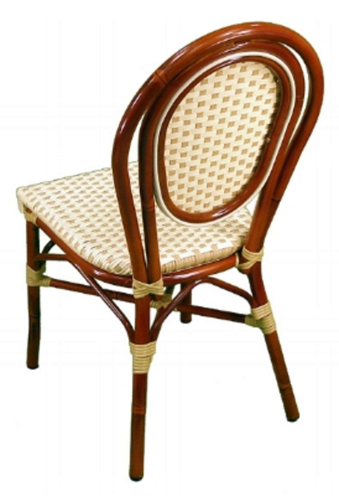 Parisienne Side Chair - Ivory/Honey, A56- SC IH. PE Weave on Tubular Aluminum Frame/Powder coat - Image 2 of 7