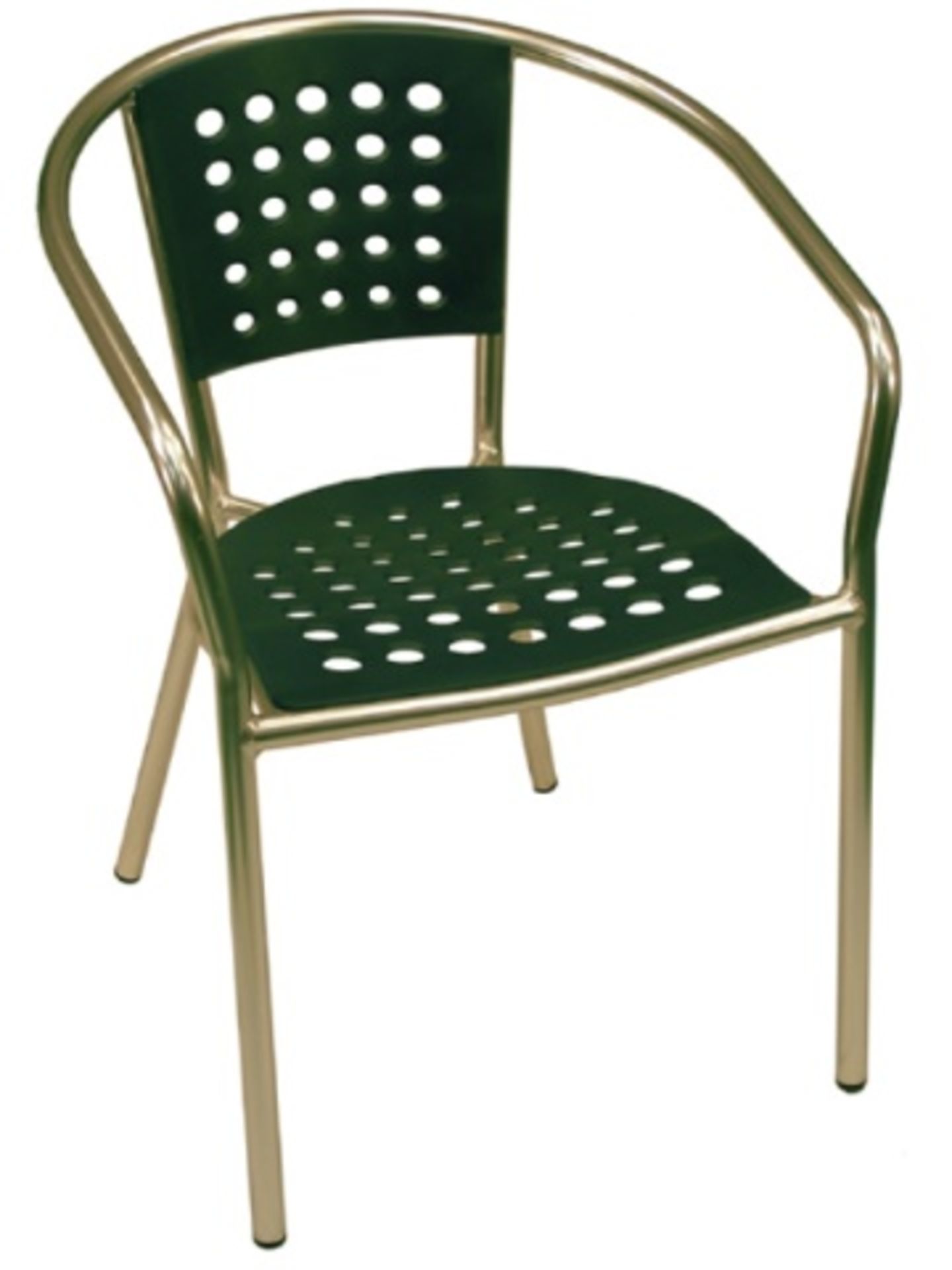 South Miami beach Arm Chair - Green (E06D). Tubular anodized aluminum frame/ PVC seat and back.