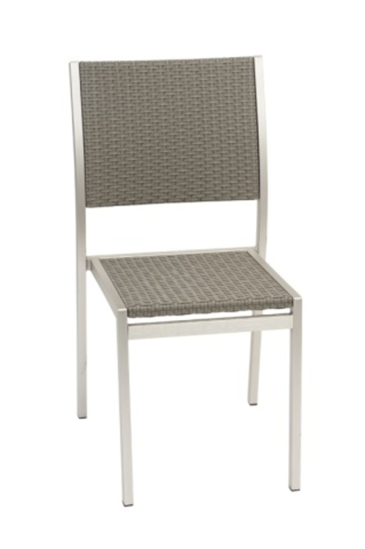 Belize Side Chair - Charcoal WC028. Tubular  aluminum brush finished with polyethelene weave  s&b,