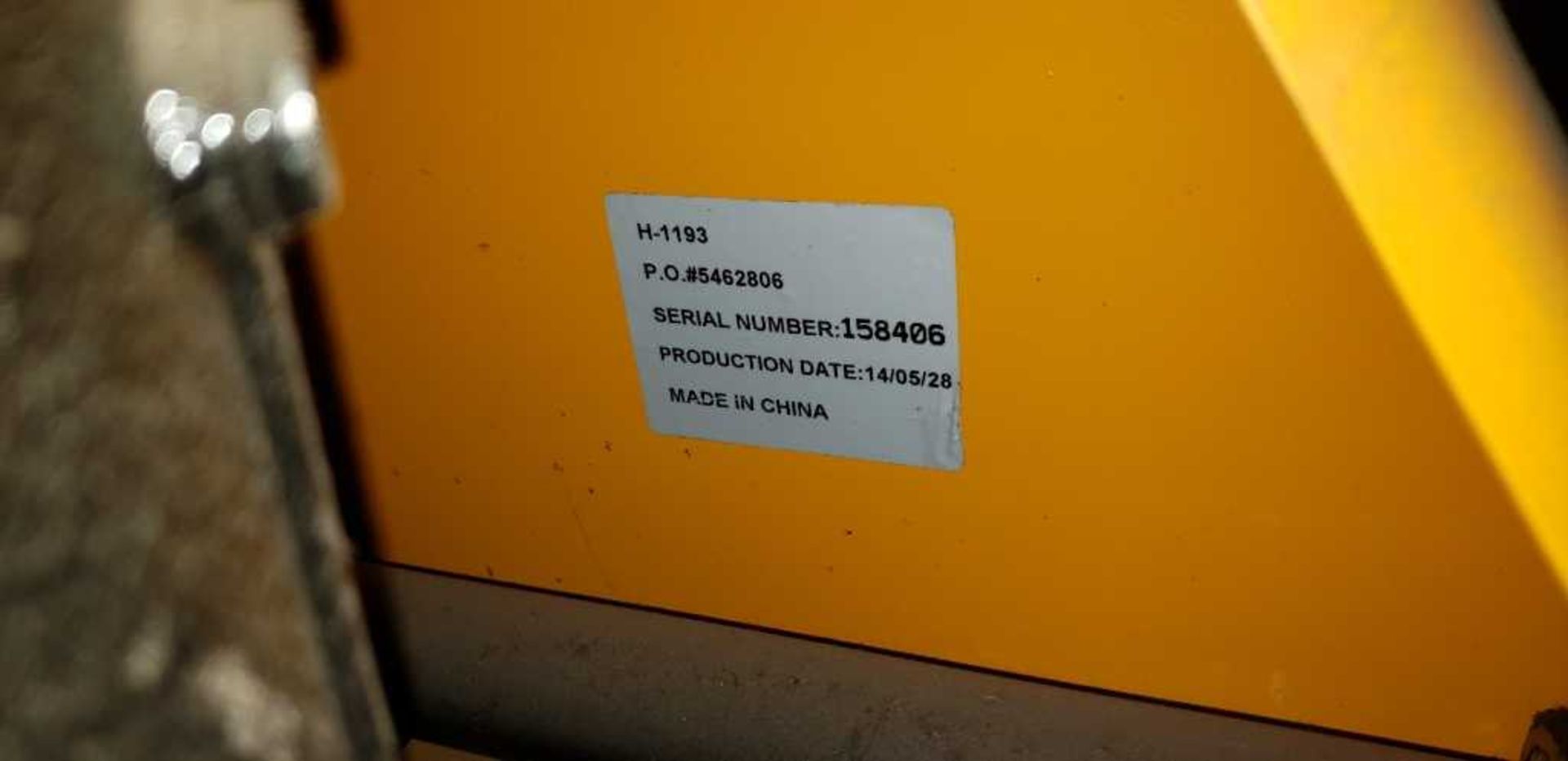 Pallet jack, Uline, narrow fork, yellow, H-1193 - Image 3 of 3