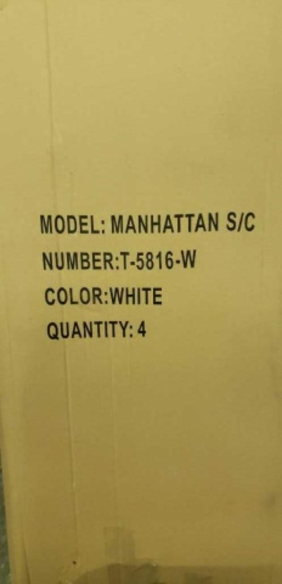 Manhattan Side Chair- White, T-5816. Powder Coated epoxy finish on e-coated steel, or clear on raw - Image 4 of 5