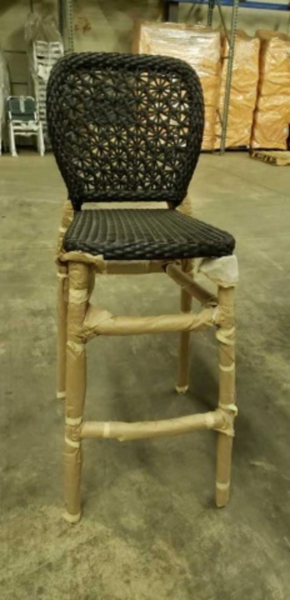 Jessie Barstool - Expresso, C09 JES BS EXP CH. Star Weave Back. 2 stacks with 6 each, plus 3 - Image 2 of 6