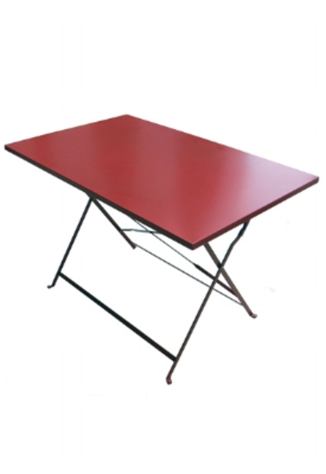 Jardin Rectangle Folding Table - STTA0009- R (red). ElectroZinc treated steel, powder coated.