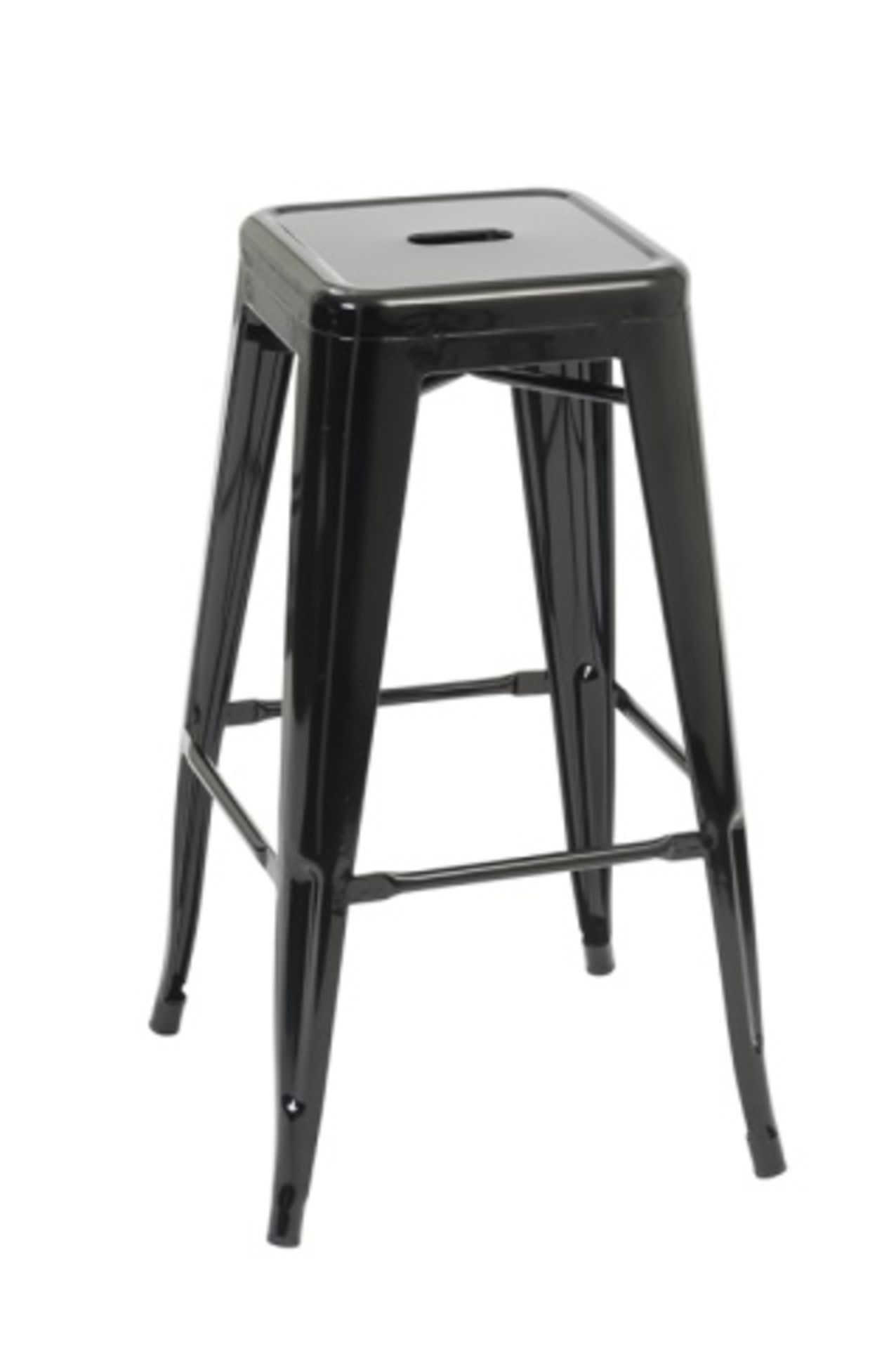 Manhattan Barstool - Black, Backless T - 5046. Powder Coated epoxy finish on e-coated steel.