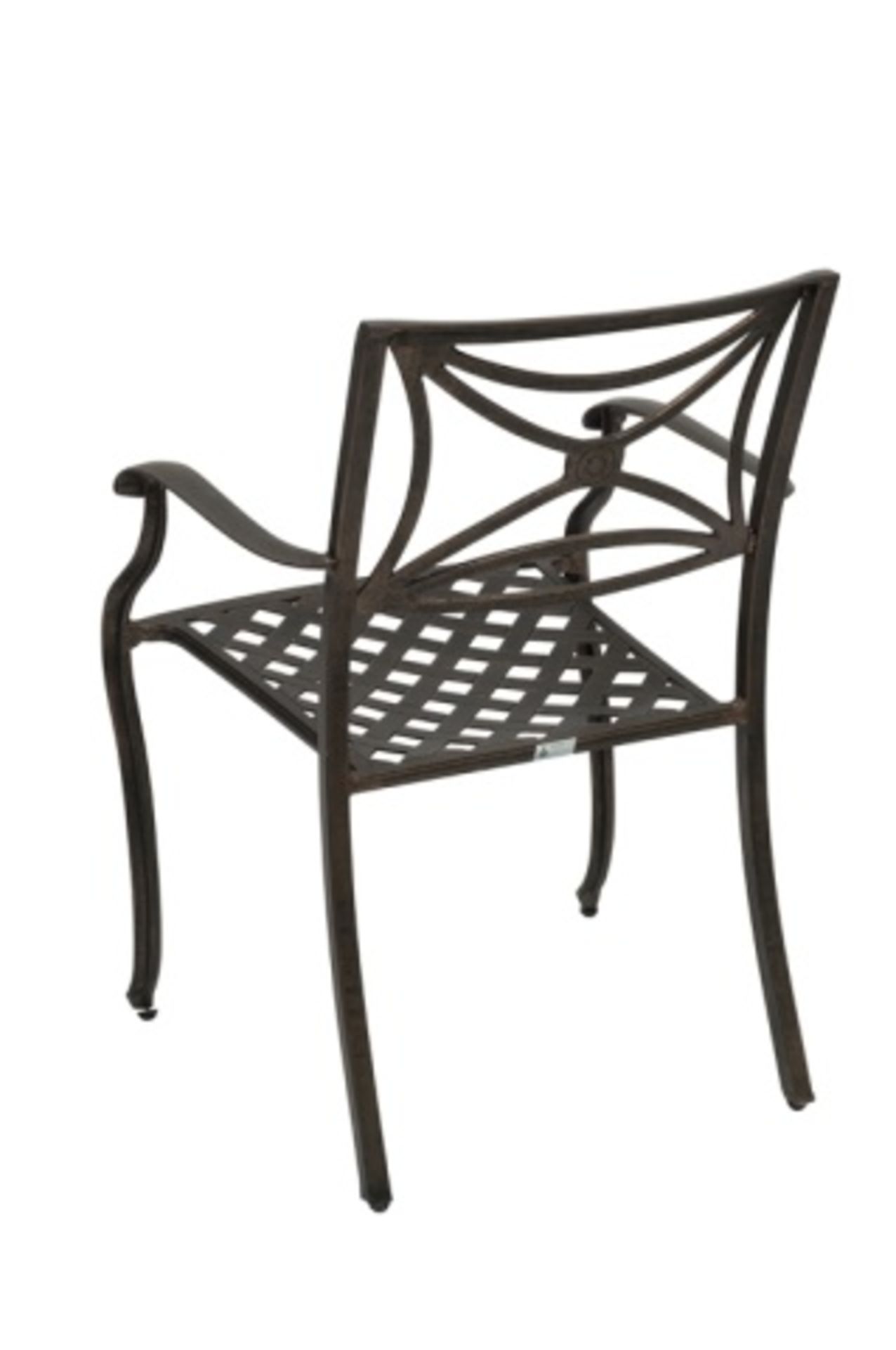 Cast Aluminum Weave Arm Chair - Director HS03. Cast aluminum Frame, Welded, Antique Bronze powder - Image 2 of 6