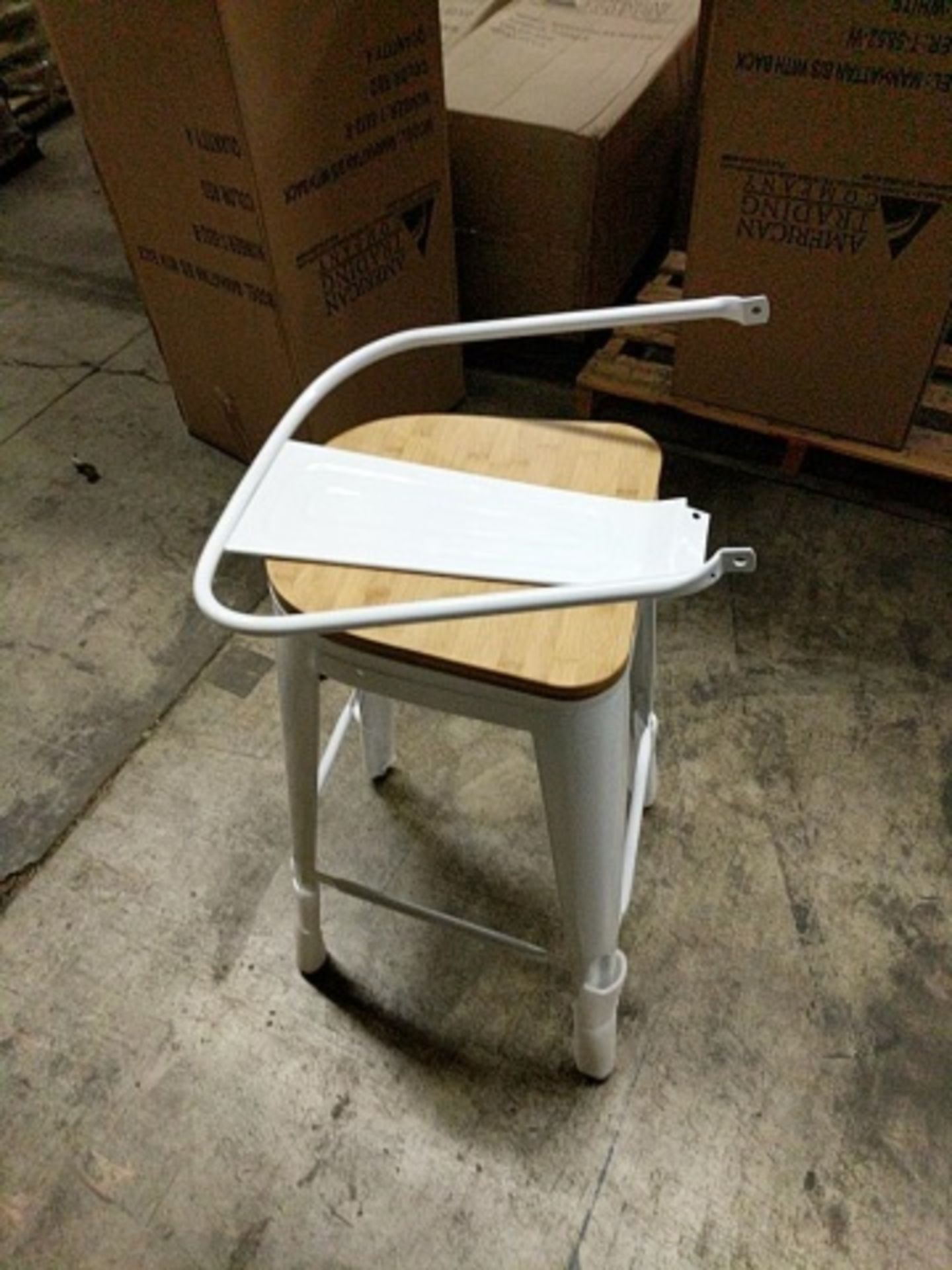 Manhattan Barstool With Back - White, T-5852. Powder Coated epoxy finish on e-coated steel, or clear - Image 4 of 6