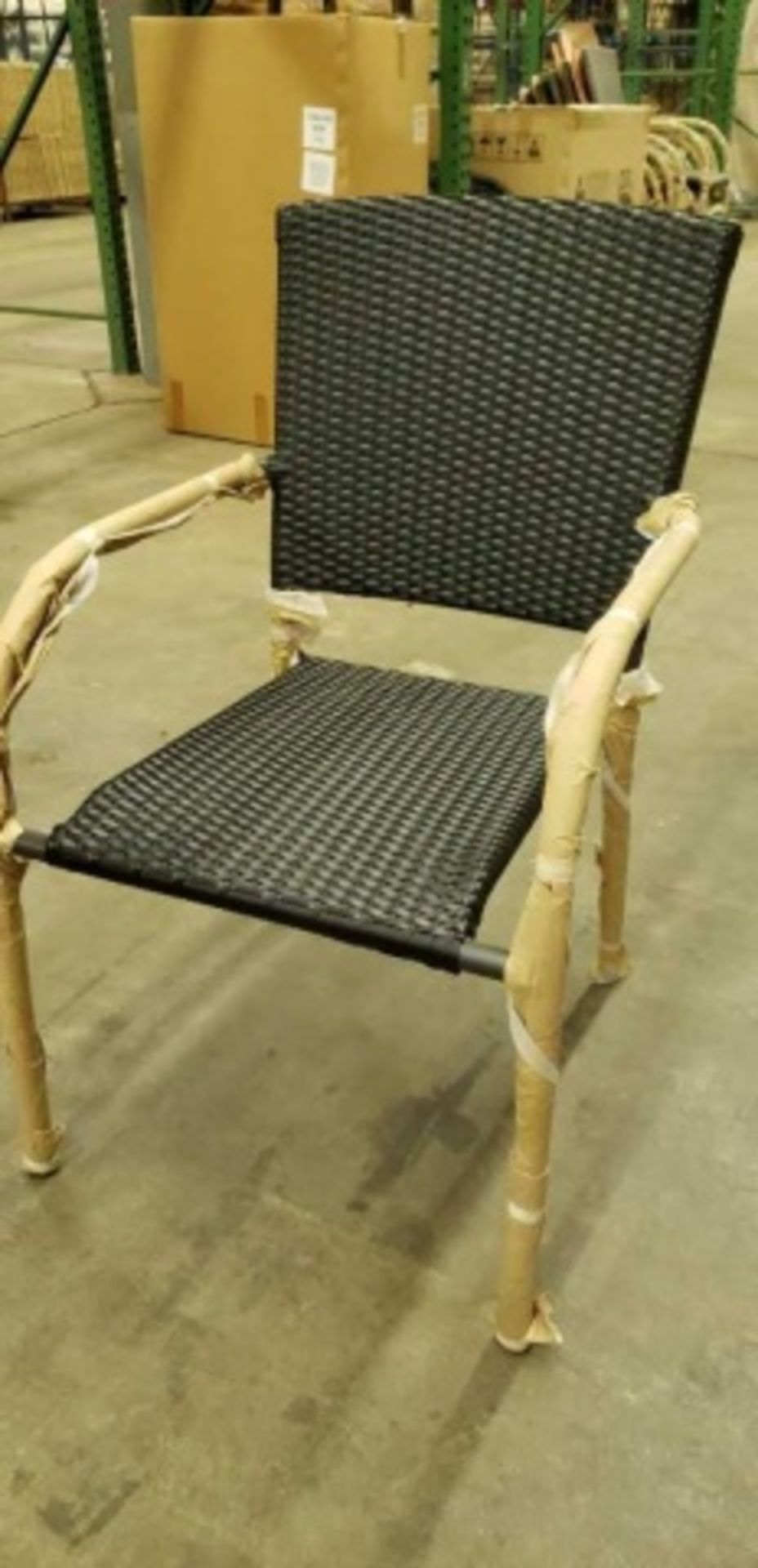 Aruba II Arm Chair. Tubular aluminum powdercoated with polyethelene weave s&b. AC083 Dimensions: - Image 4 of 5