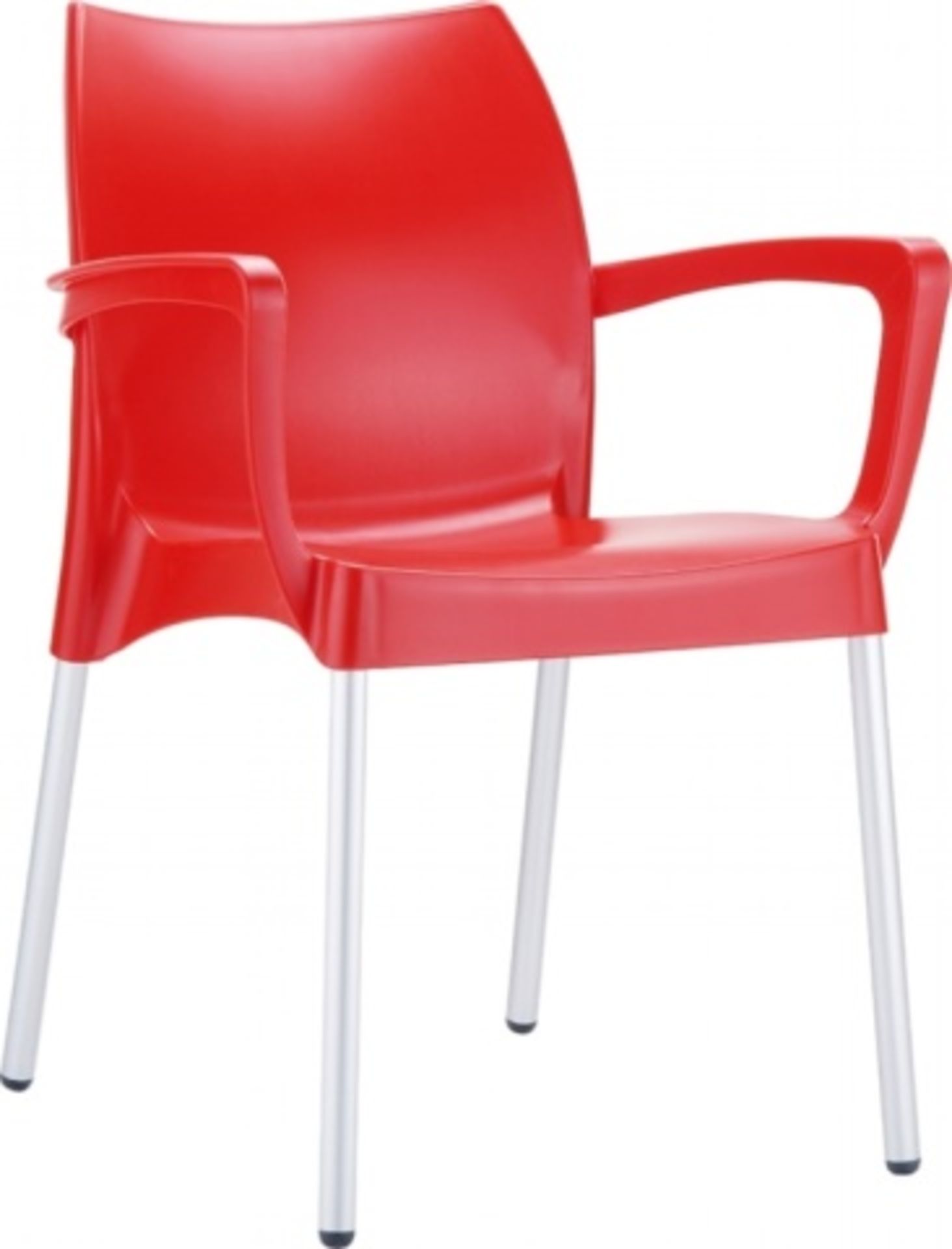 Domenica Arm Chair, red, one box w/ 3, 3 total