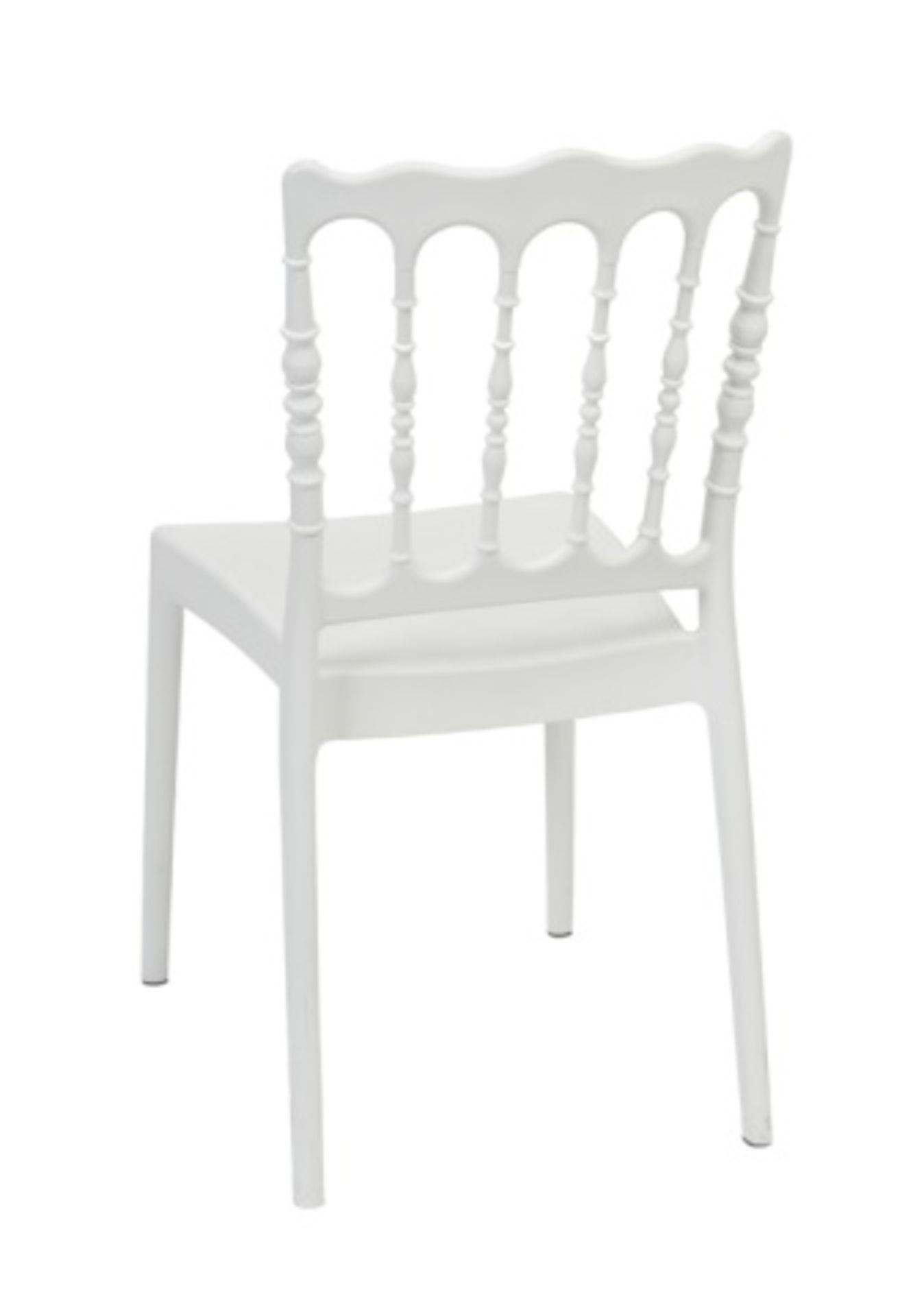 Napoleon Side Chair - White. One piece fiberglass reinforced polypropylene. Dimensions: 17.7"w x - Image 2 of 6