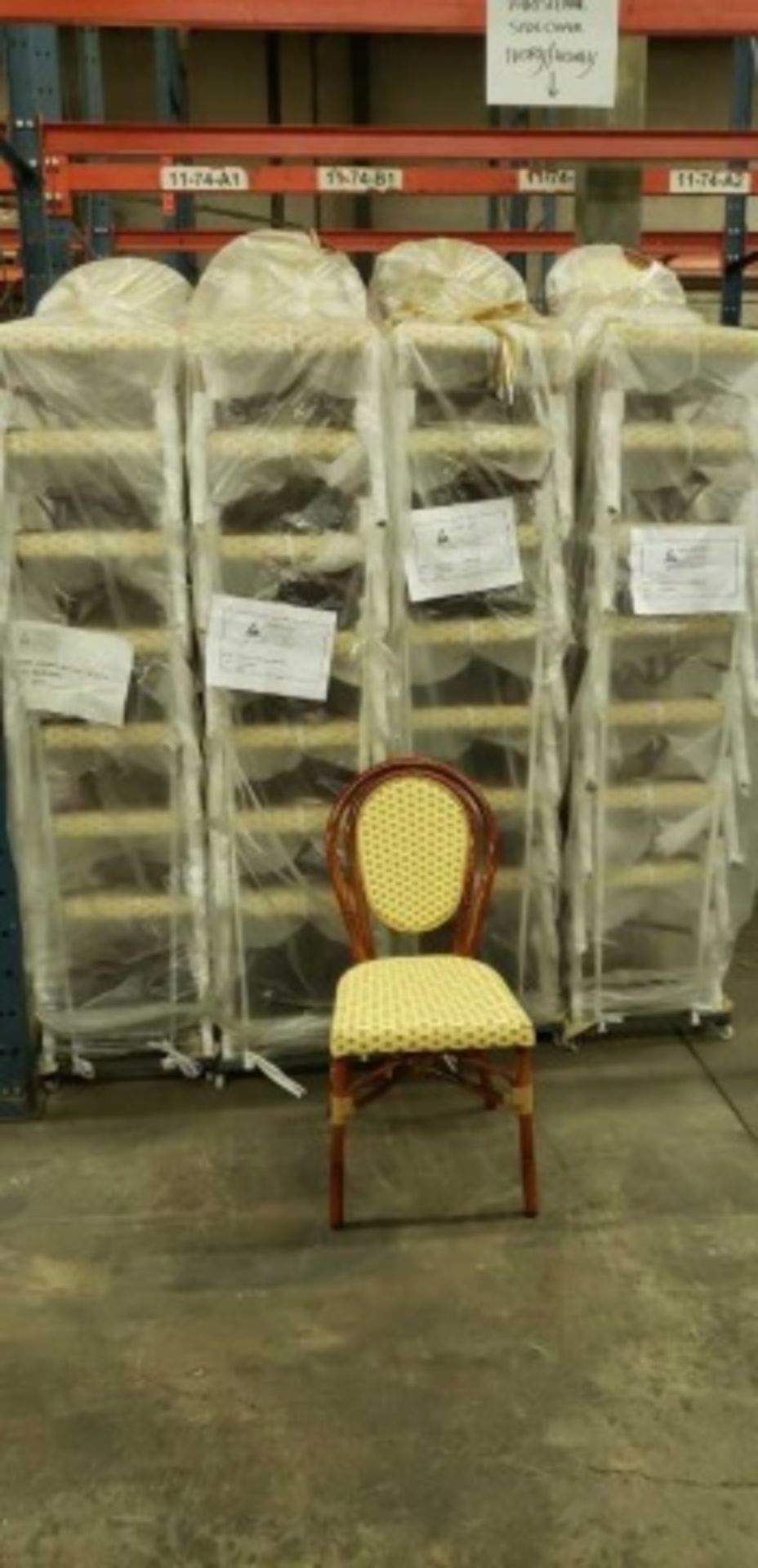 Parisienne Side Chair - Ivory/Honey, A56- SC IH. PE Weave on Tubular Aluminum Frame/Powder coat - Image 7 of 7