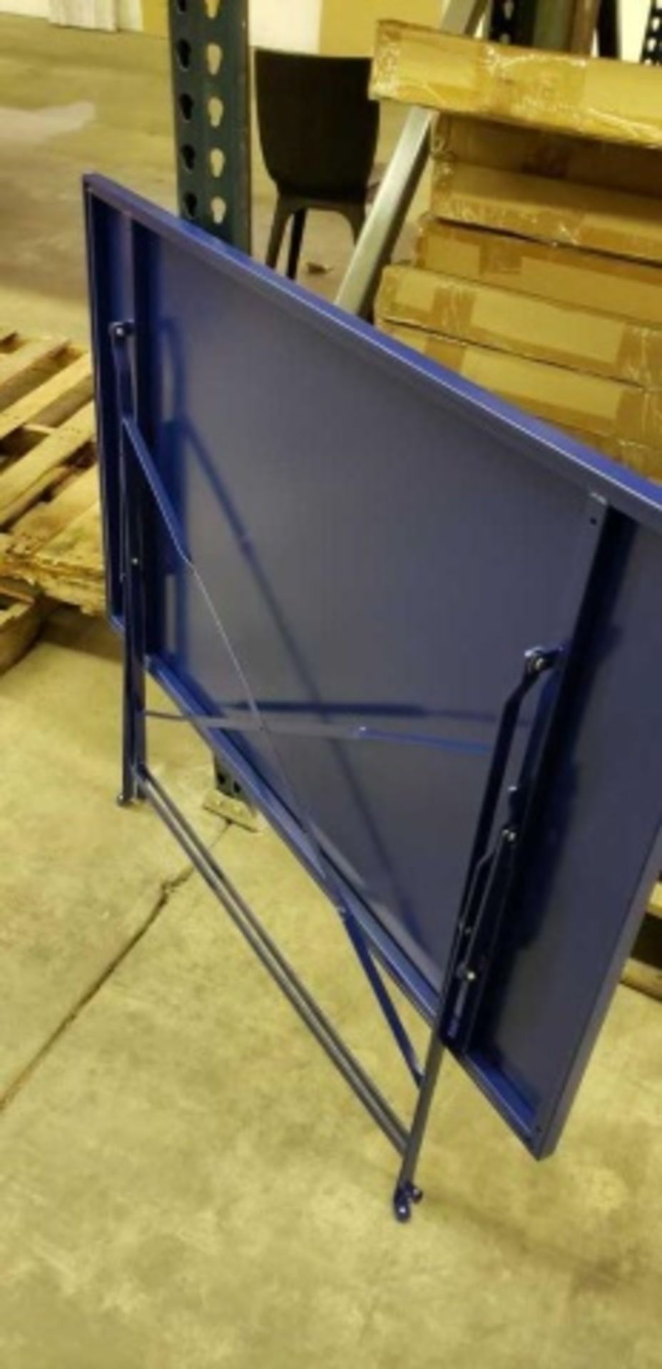 Jardin Rectangle Folding Table - Blue. ElectroZinc treated steel, powder coated. Qty 16 tables. - Image 4 of 6