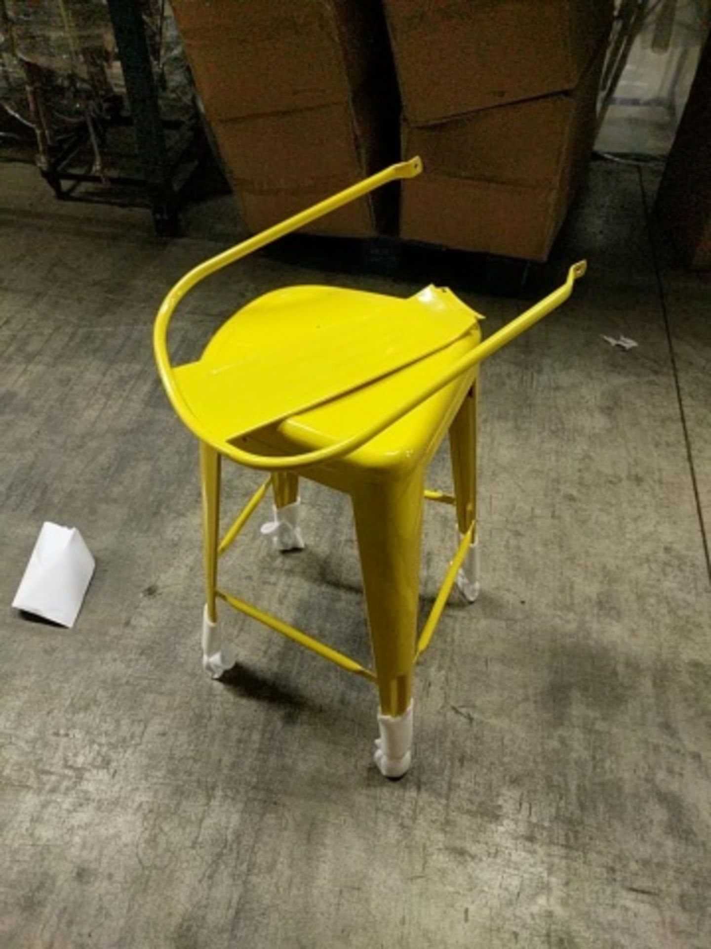 Manhattan Barstool With Back - Yellow, T-5852. Powder Coated epoxy finish on e-coated steel, or - Image 3 of 5