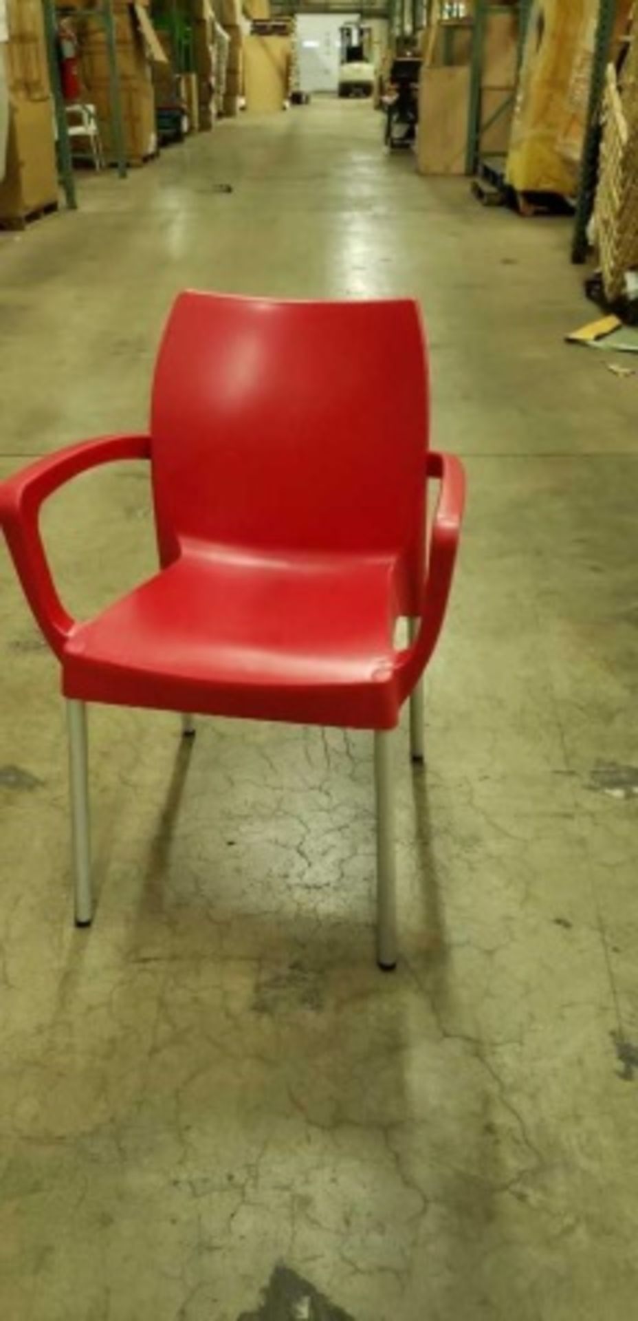 Domenica Arm Chair, red, one box w/ 3, 3 total - Image 2 of 4
