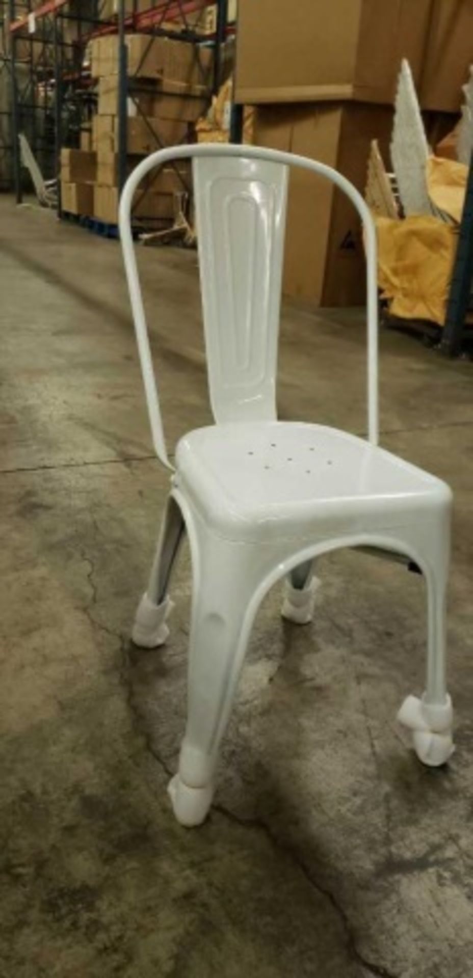 Manhattan Side Chair- White, T-5816. Powder Coated epoxy finish on e-coated steel, or clear on raw - Image 3 of 5