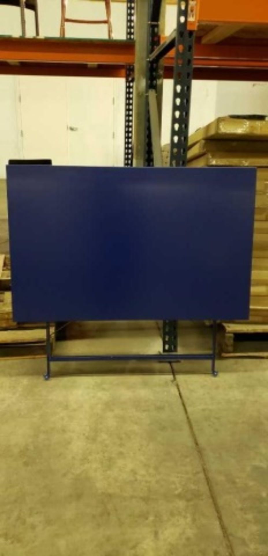 Jardin Rectangle Folding Table - Blue. ElectroZinc treated steel, powder coated. Qty 16 tables. - Image 3 of 6