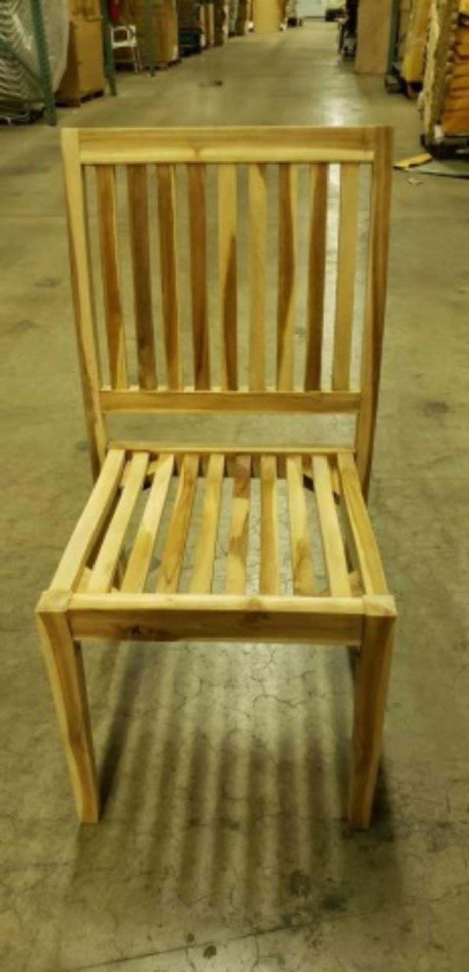 Genuine Teak Wood Reno Side Chair - Natural Wood. KT-RS. Dimensions:19.7"w x 21.6"d x 35.8"h, 17.3" - Image 3 of 6