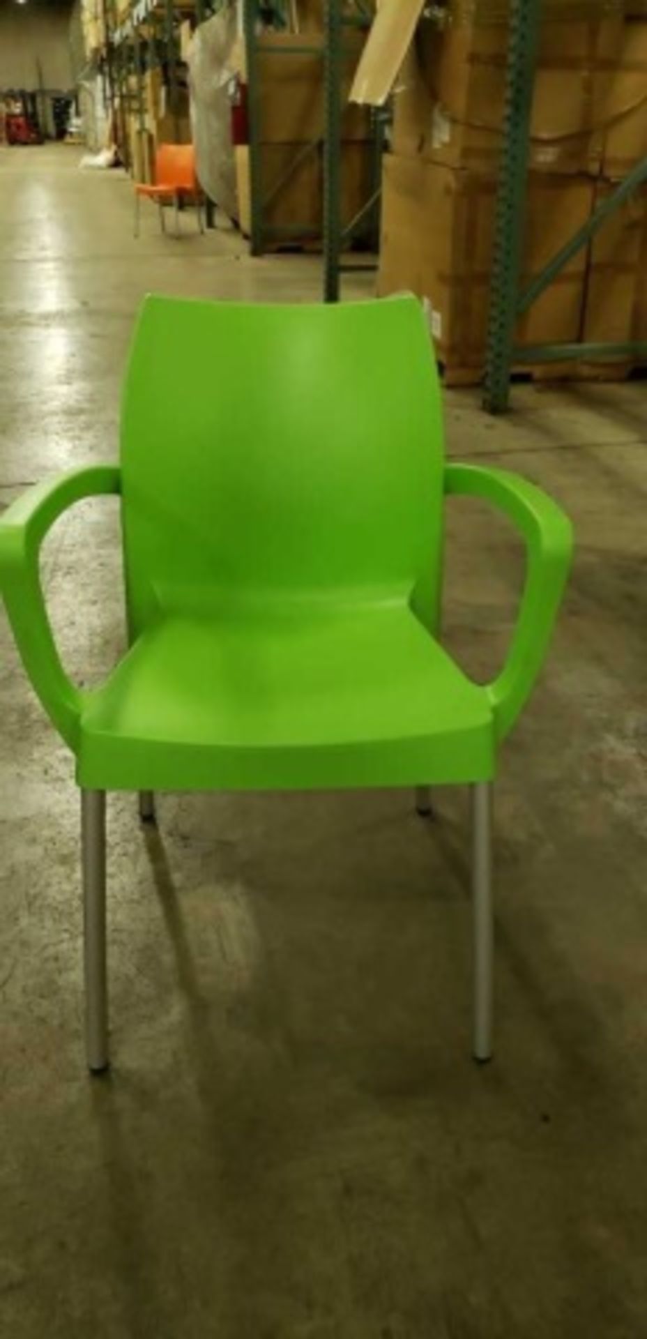 Domenica Arm Chair, light green w/ aluminum legs, 21 boxes w/ 4 each, 84 total - Image 2 of 5