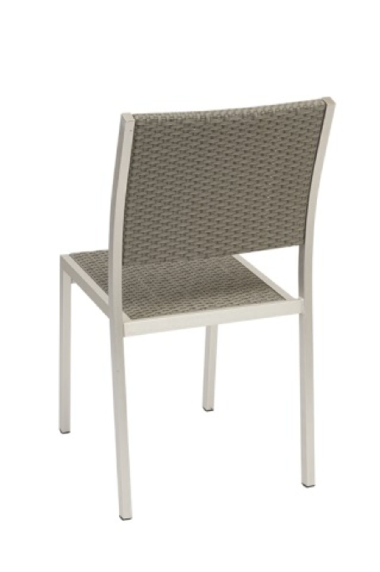 Belize Side Chair - Charcoal WC028. Tubular  aluminum brush finished with polyethelene weave  s&b, - Image 2 of 7