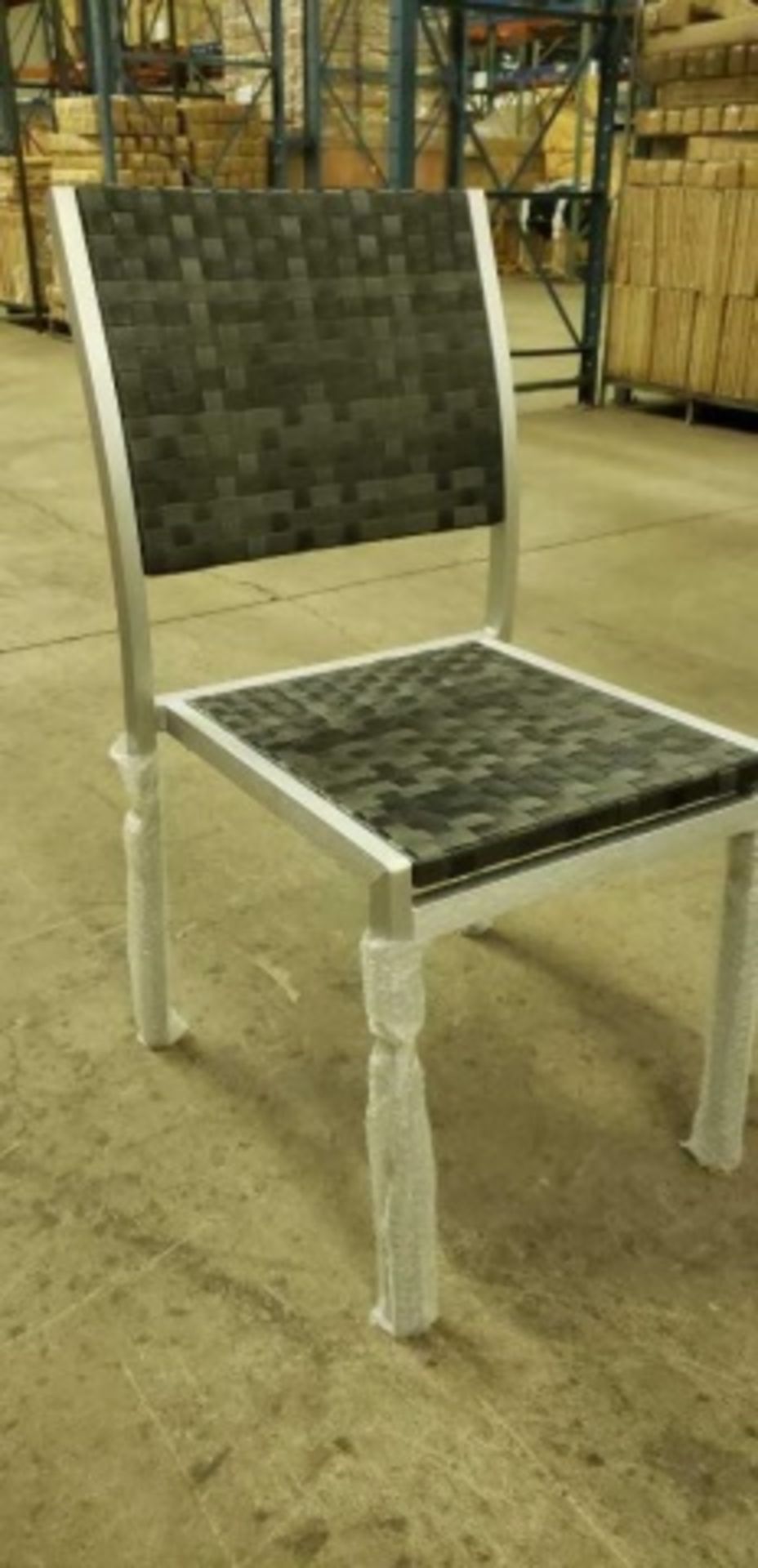 Belize Side Chair - Charcoal WC028. Tubular  aluminum brush finished with polyethelene weave  s&b, - Image 4 of 7