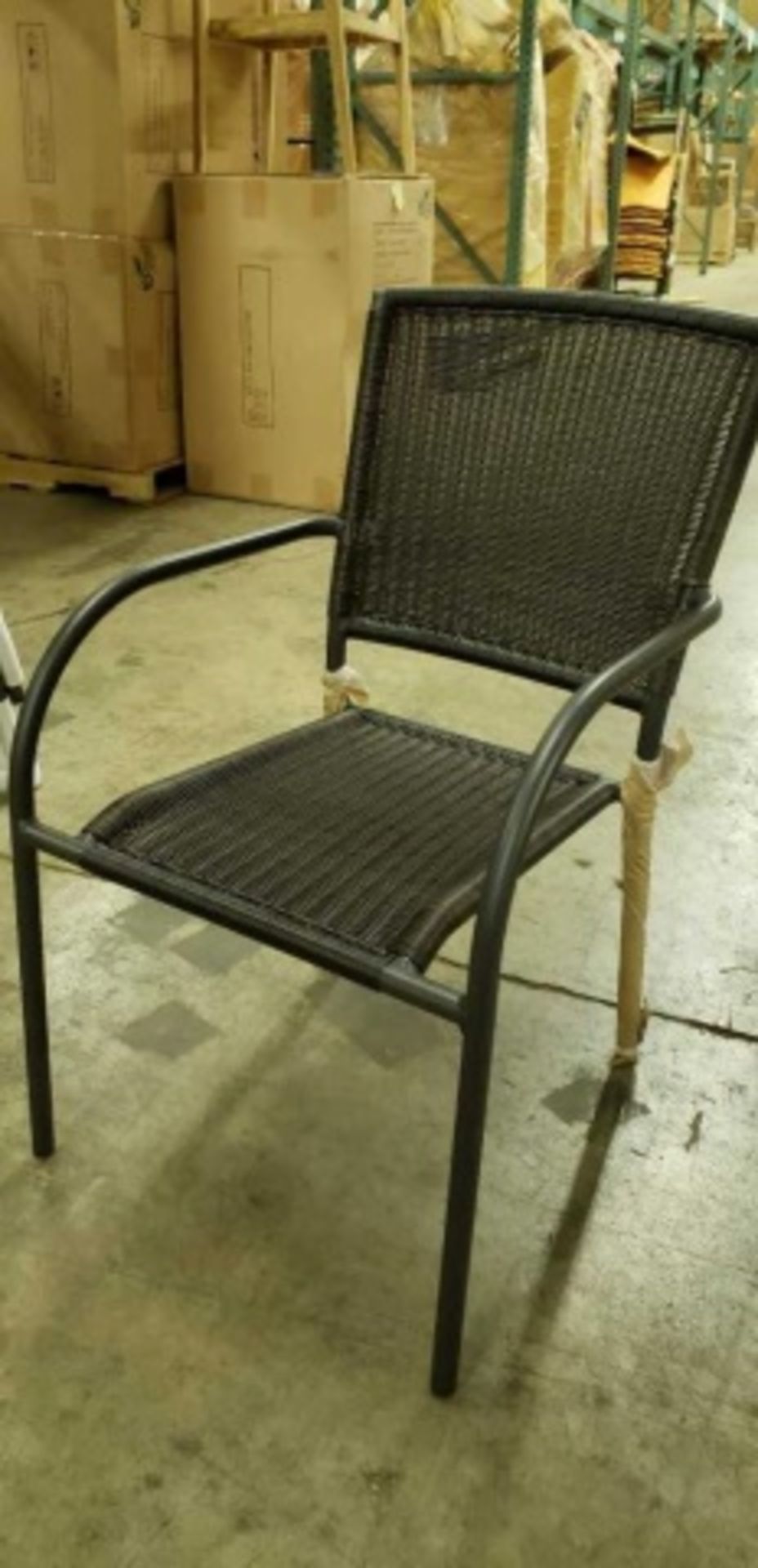 Aruba I Arm Chair - Expresso C003E. Tubular aluminum powdercoated with polyethelene weave s&b. - Image 3 of 5