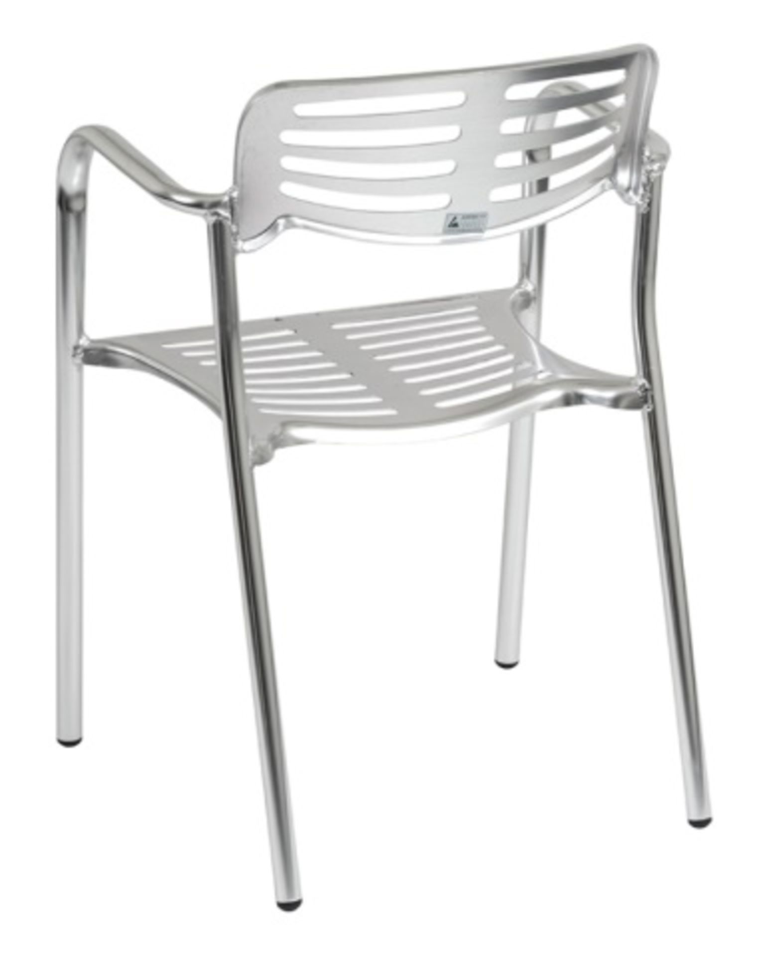 Toledo Arm Chair - polished. Polished and anodized aluminum tubings and stampings Dimensions: 21. - Image 2 of 5