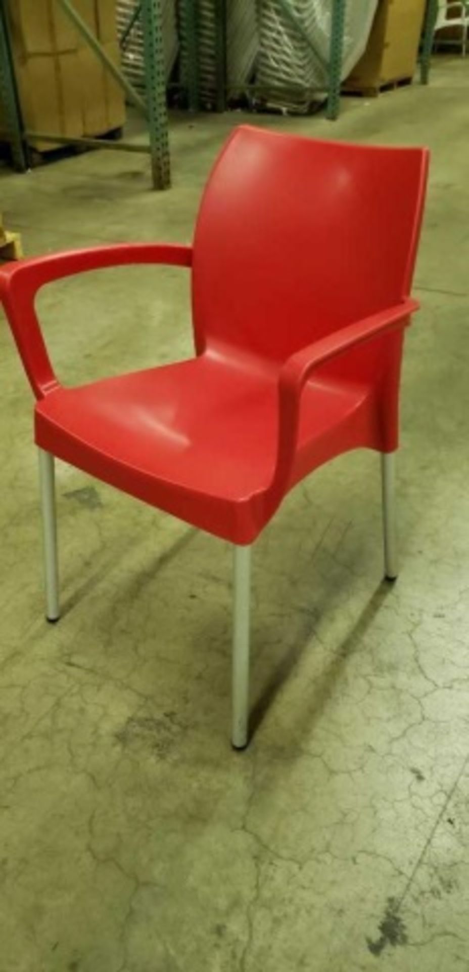 Domenica Arm Chair, red, one box w/ 3, 3 total - Image 3 of 4