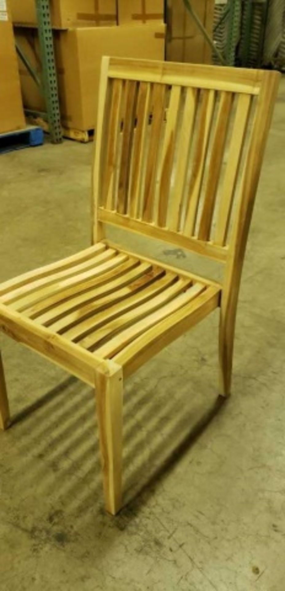 Genuine Teak Wood Reno Side Chair - Natural Wood. KT-RS. Dimensions:19.7"w x 21.6"d x 35.8"h, 17.3" - Image 4 of 6
