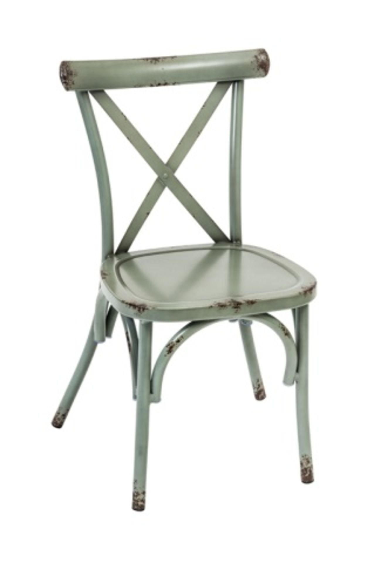 Farmhouse Side Chair - Teal. Extruded 2 mm tubular aluminum frame welded construction powder coat.