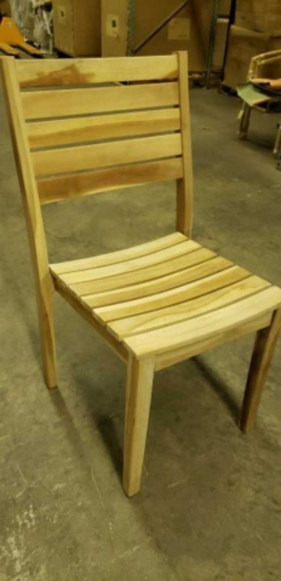 Genuine Teak Vegas - Side Chair. Natural Teak. Dimensions: 19.3"w x 21.2"d x 36"h, 17.7"sh. 52 pcs. - Image 4 of 7