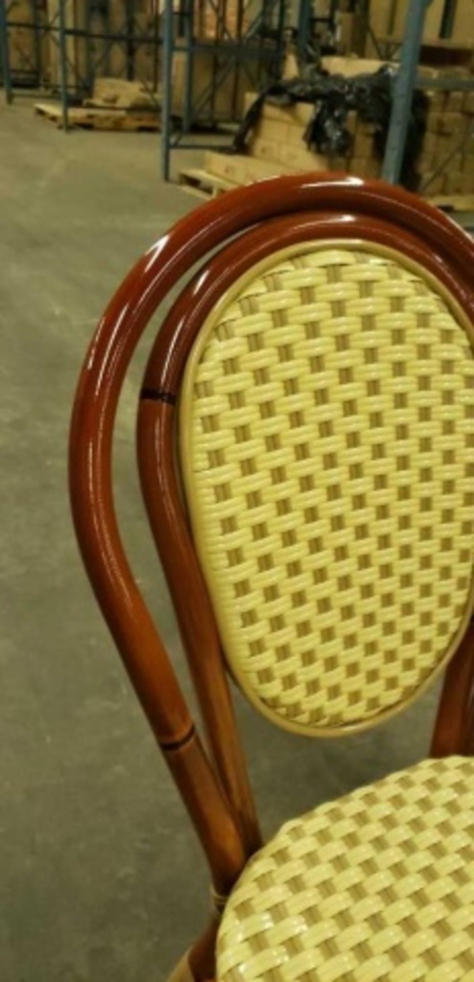 Parisienne Side Chair - Ivory/Honey, A56- SC IH. PE Weave on Tubular Aluminum Frame/Powder coat - Image 5 of 7