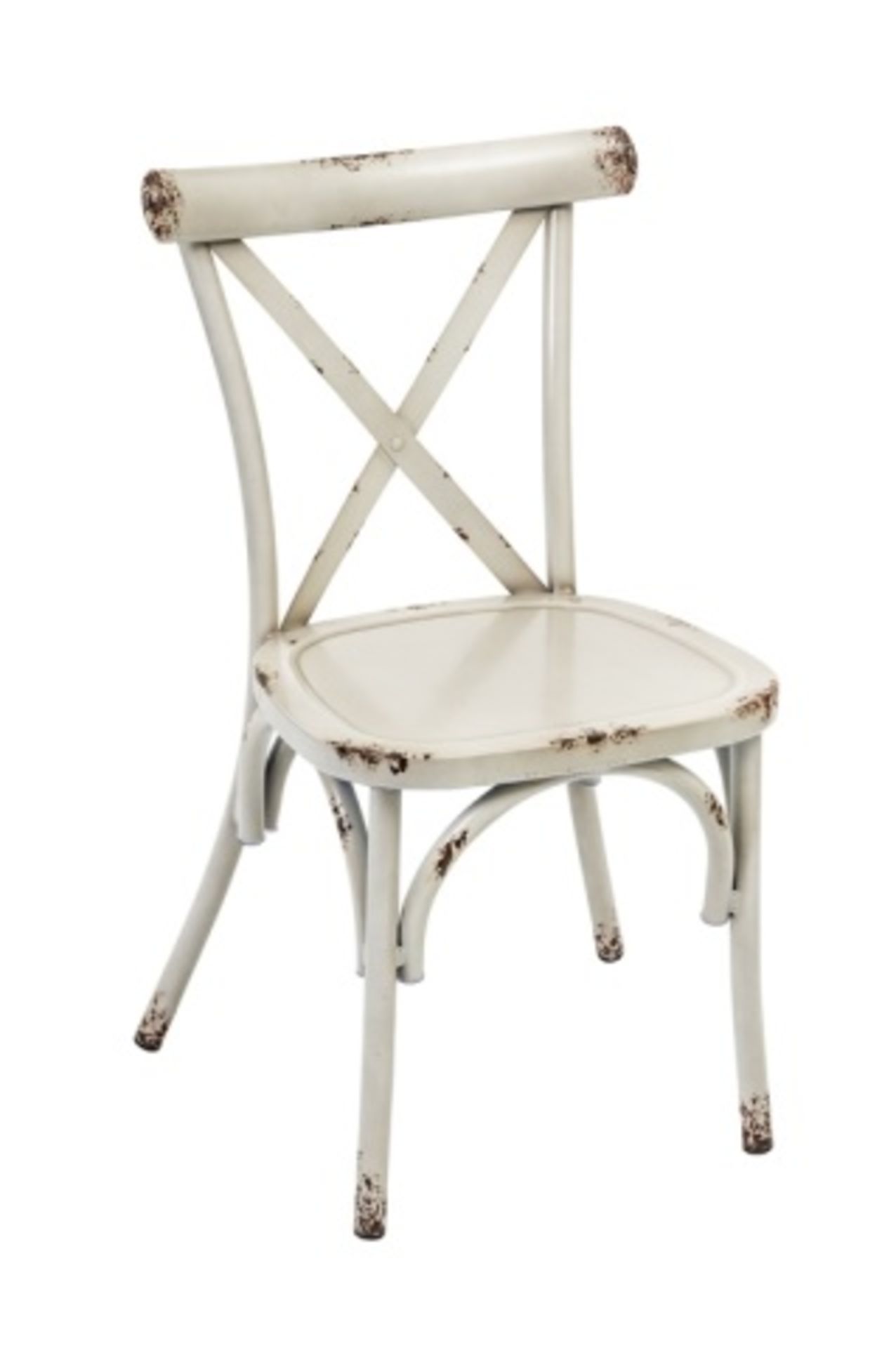 Farmhouse Side Chair - Ivory. Extruded 2 mm tubular aluminum frame welded construction powder