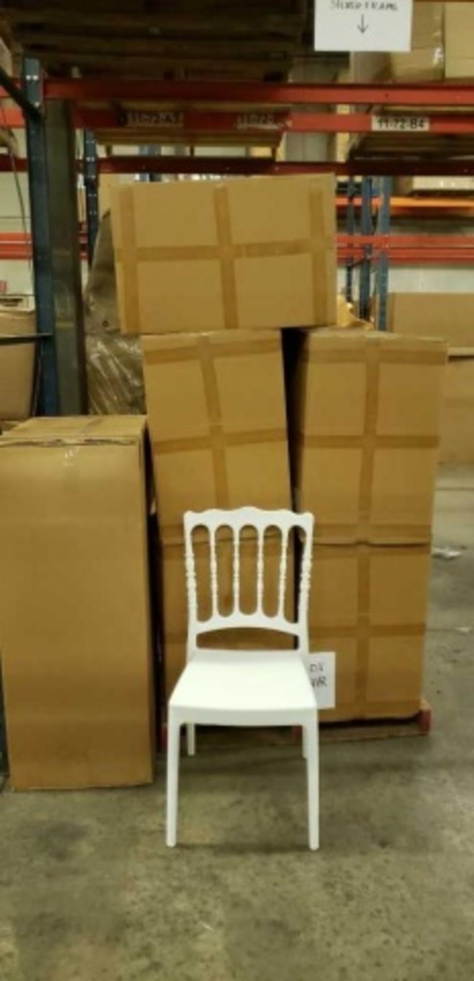 Napoleon Side Chair - White. One piece fiberglass reinforced polypropylene. Dimensions: 17.7"w x - Image 6 of 6
