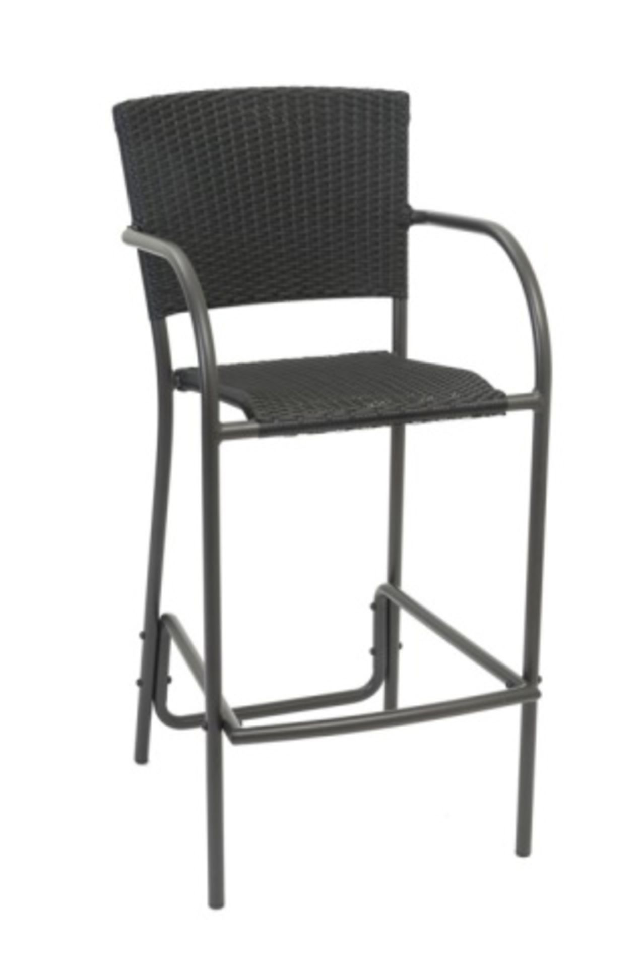 Aruba II Barstool, BS083 FW GG. Taupe, Tubular  aluminum powdercoated with polyethelene weave s& - Image 2 of 5