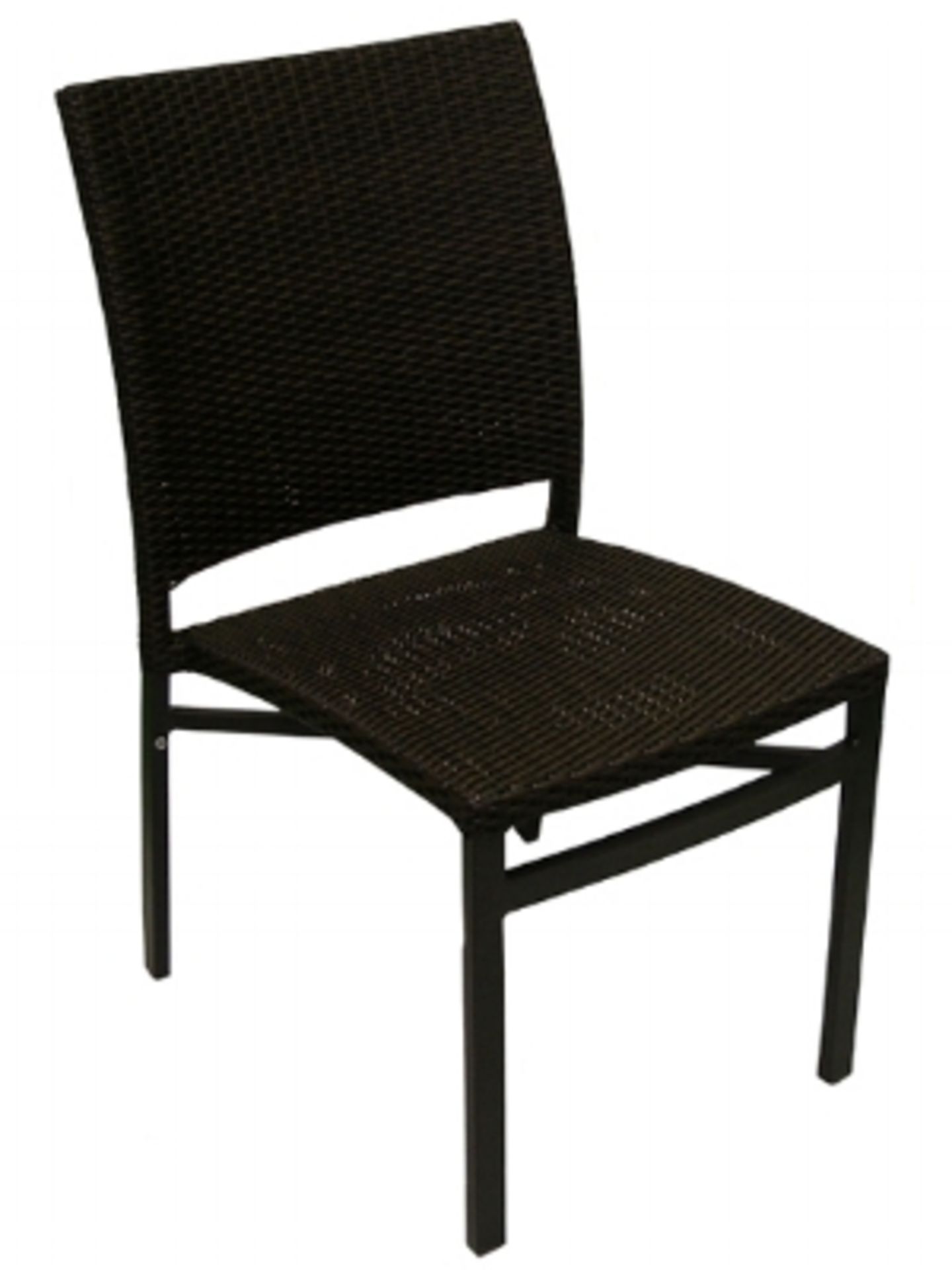 Oviedo Side Chair - Espresso. Powder coated tubular heavyweight aluminum frame with fade-resistant