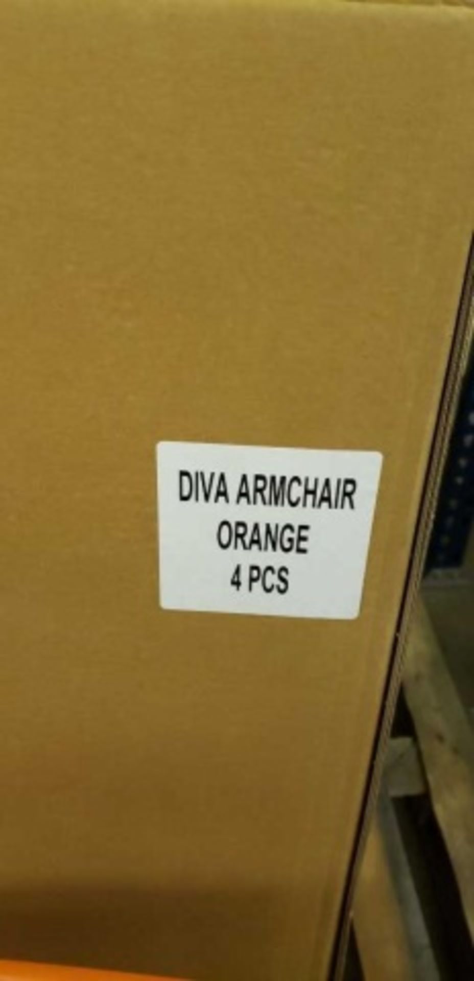 Martinique Arm Chair - Orange. One piece fiberglass reinforced polypropylene. Dimensions: 22.5"w x - Image 2 of 3