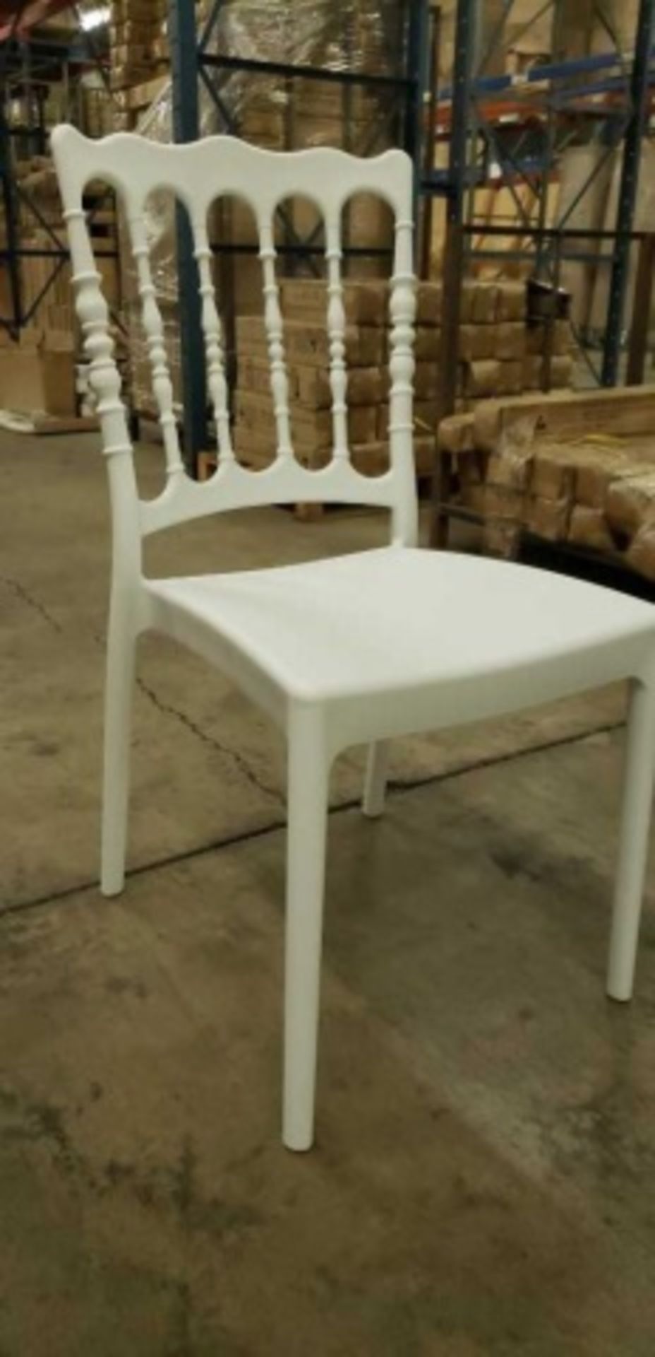 Napoleon Side Chair - White. One piece fiberglass reinforced polypropylene. Dimensions: 17.7"w x - Image 4 of 6