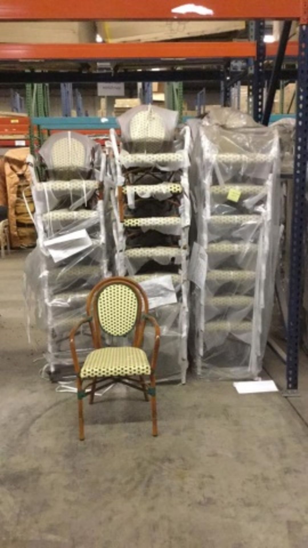 Parisienne Arm Chair - Ivory/Green. A57-AC-IG, PE Weave on Tubular Aluminum Frame/Powder coat finish - Image 6 of 6