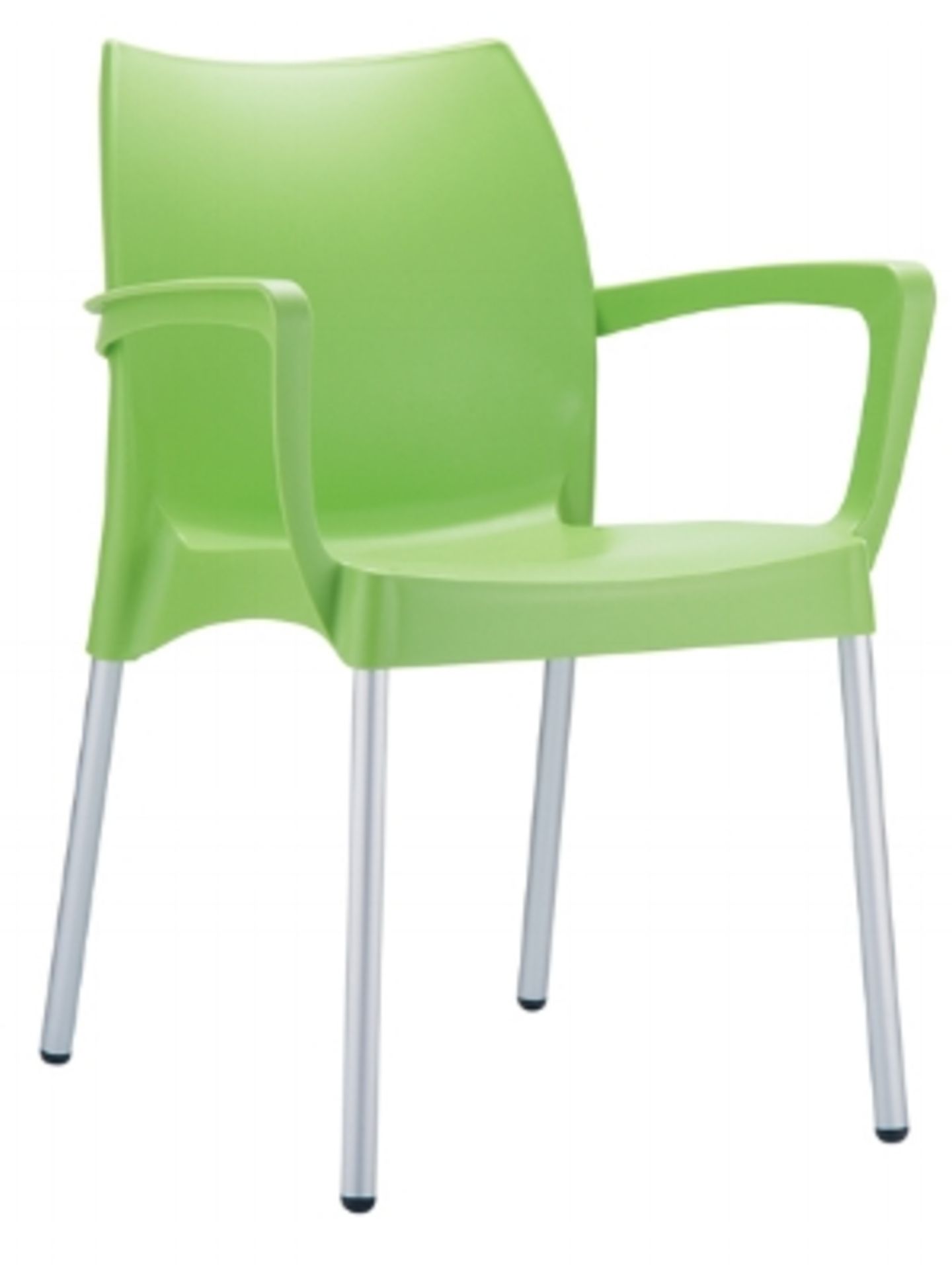 Domenica Arm Chair, light green w/ aluminum legs, 21 boxes w/ 4 each, 84 total