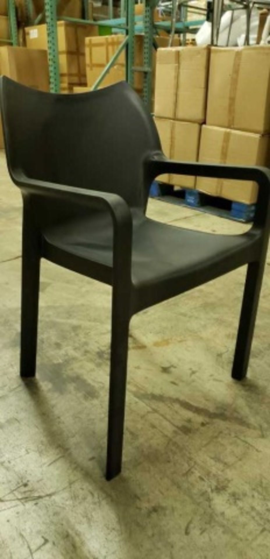 Martinique Arm Chair - Black. One piece fiberglass reinforced polypropylene. Dimensions: 22.5"w x - Image 2 of 4